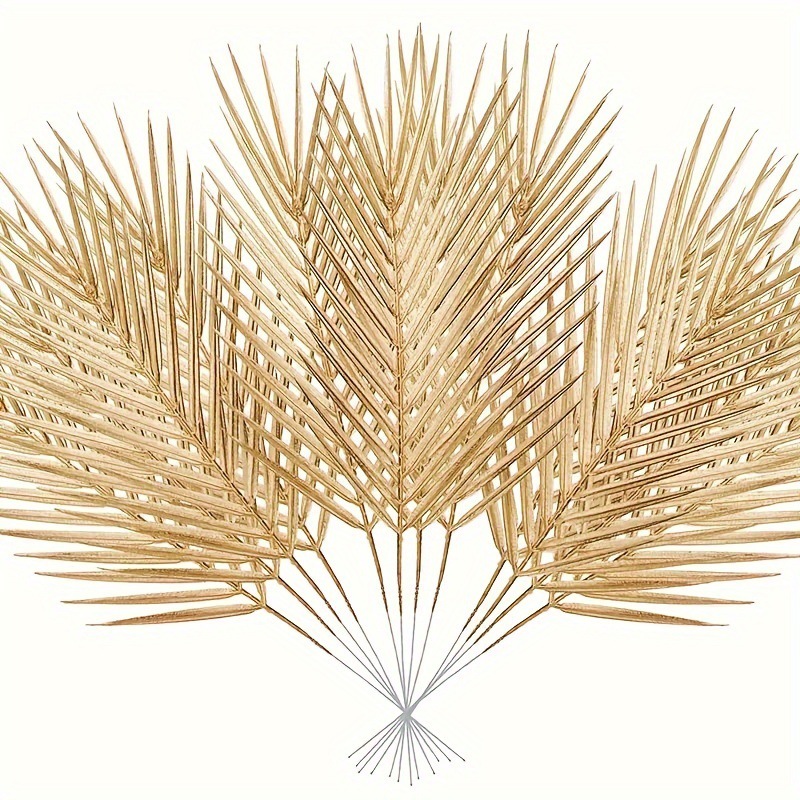Florist Supply Vases - 5pcs Golden Artificial Palm Leaves Fake