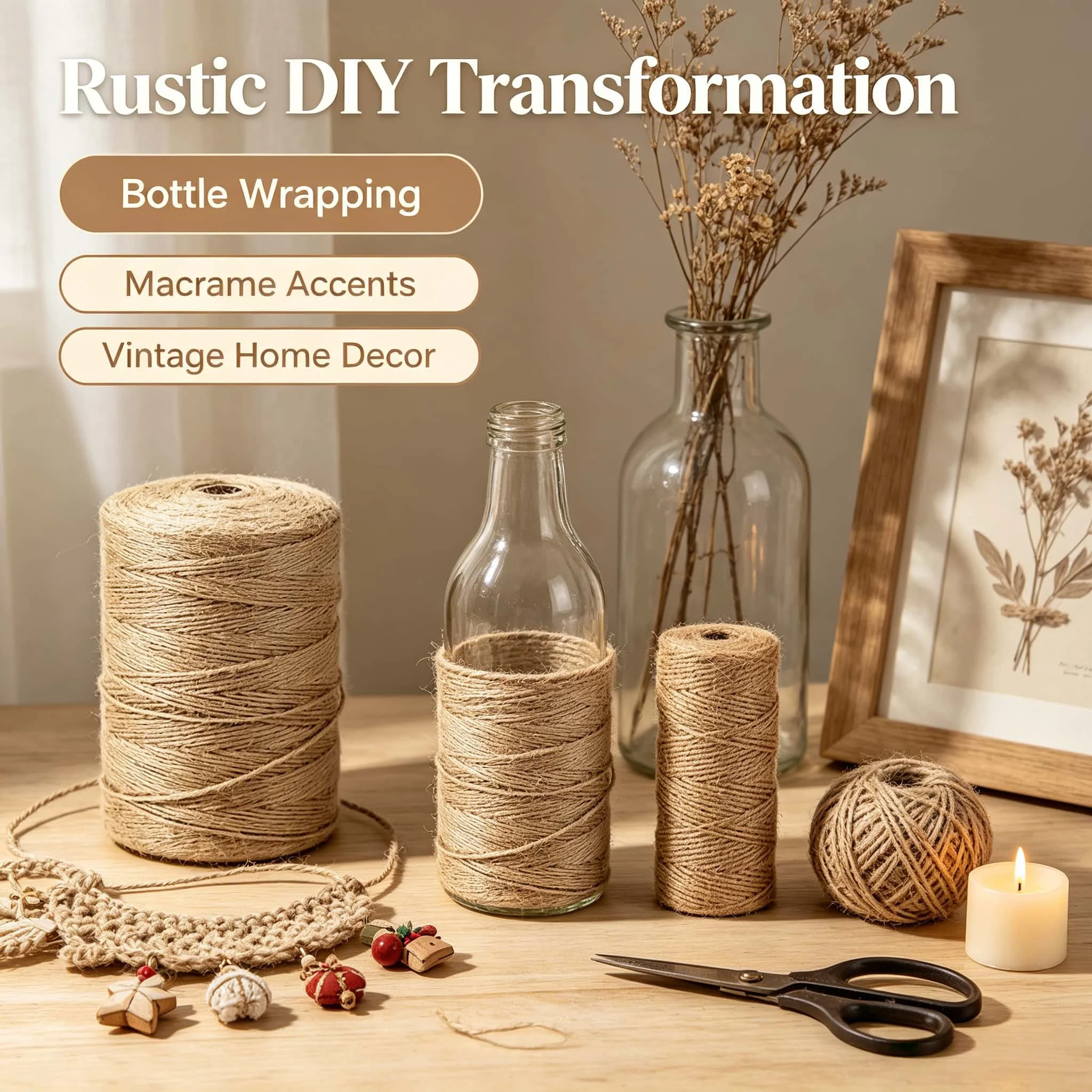 Natural Jute Twine 1mm 2mm 10M - Natural Florist Supply recension och pris