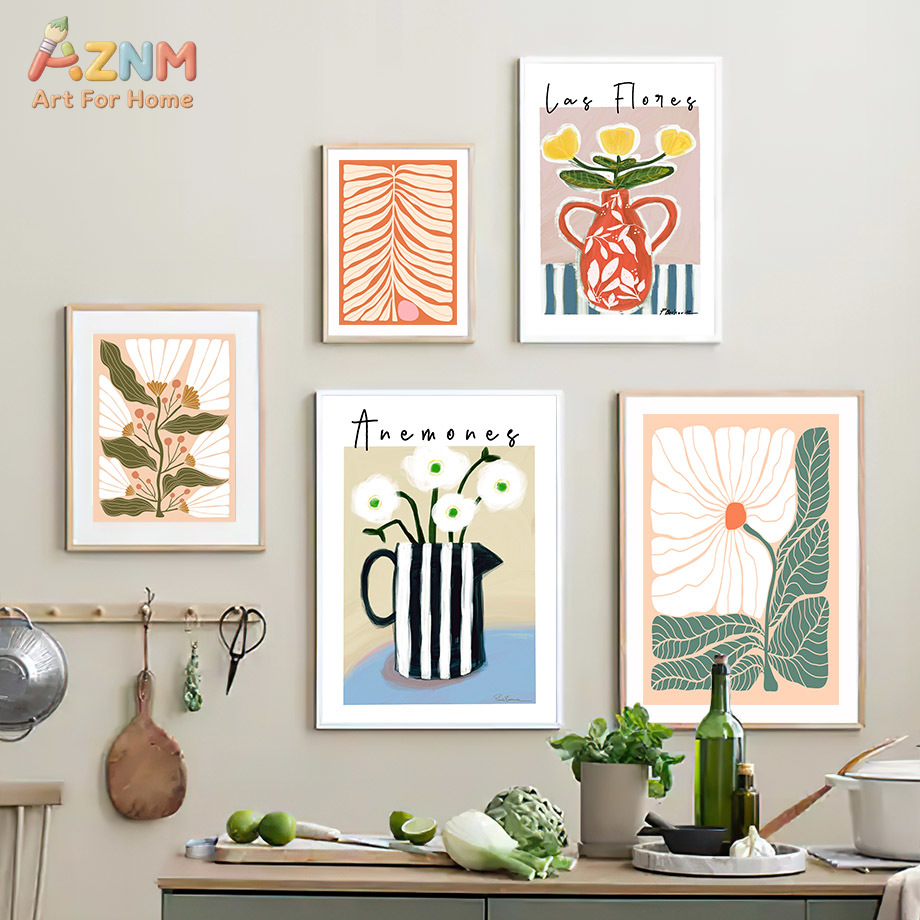 AZNM Boho Floral Canvas Wall A - Florist Supply Vases recension och pris