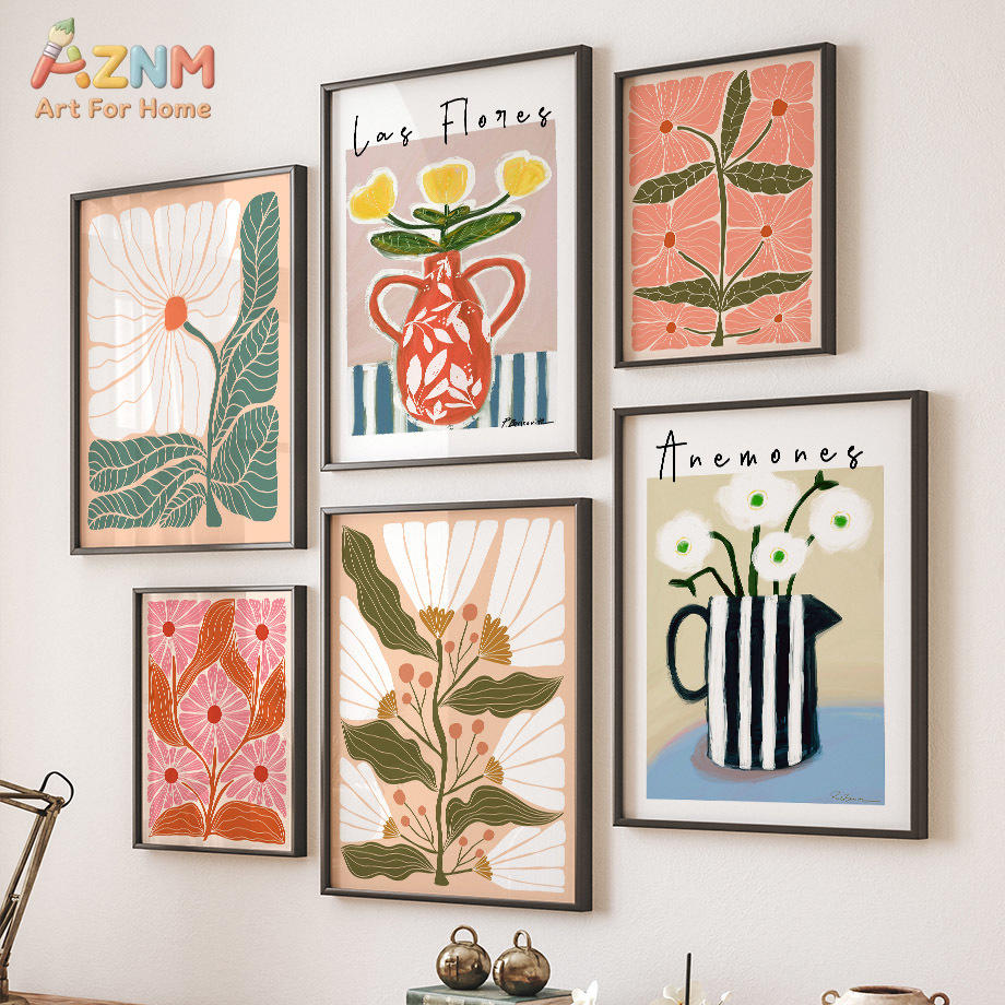 AZNM Boho Floral Canvas Wall A - Florist Supply Vases recension och pris